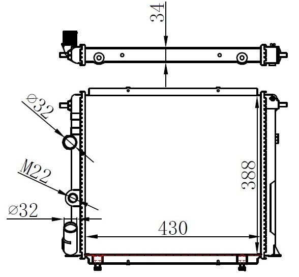 RADYATÖR R19 ALIZE 1.6 ENJ. 88=> (MEK.) (430x3...