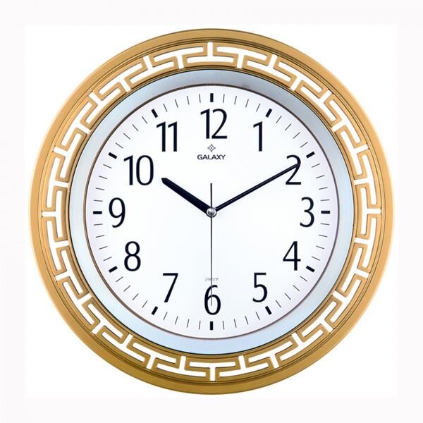 DUVAR SAATİ ALTIN SARISI ÇERÇEVE (ÇAP:34.4CM) AKRİ...