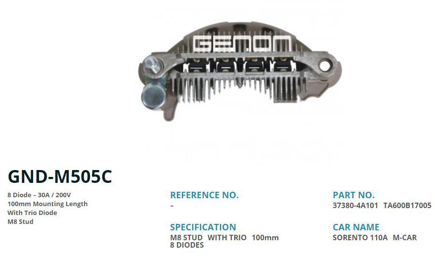 110 AMP KIA SORENTO 100mm (8 DIOT) M8