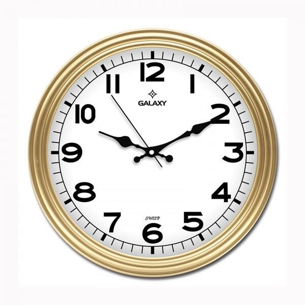 DUVAR SAATİ ALTIN SARISI ÇERÇEVE (ÇAP:30CM) AKRİLİ...