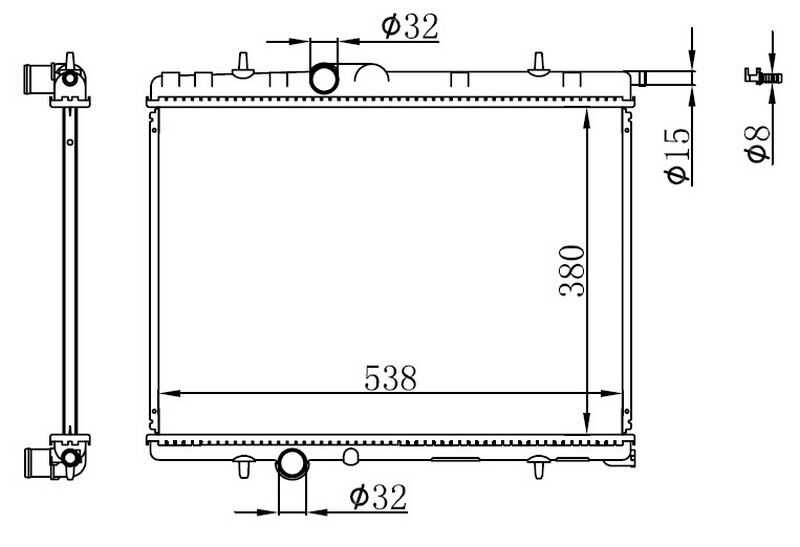 RADYATÖR BRAZİNG (KALIN TİP) PEUGEOT 206 98=> (...