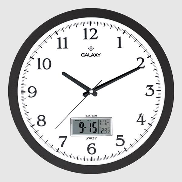 (T-1964-K) DUVAR SAATİ SİYAH ÇERÇEVELİ 35.5CM TAKV...