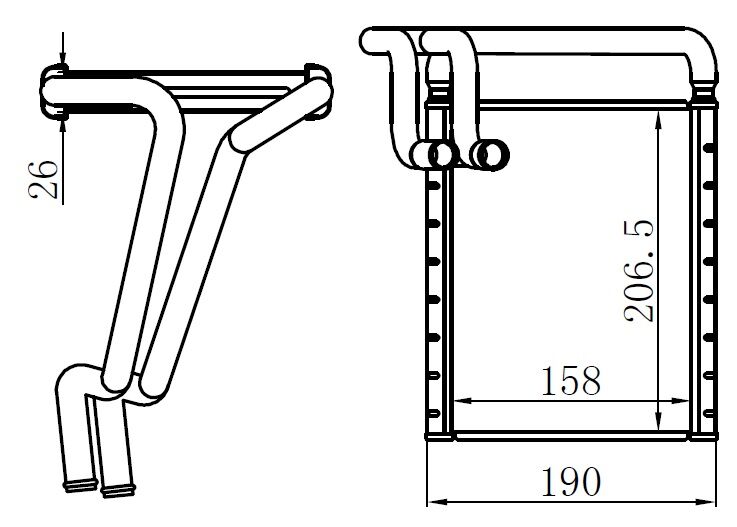 KALORİFER BRAZİNG HEATER (158X216.5X26)ELANTRA 1.6...