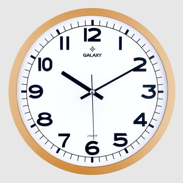 DUVAR SAATİ ALTIN SARISI ÇERÇEVE (ÇAP:29.5CM) AKRİ...