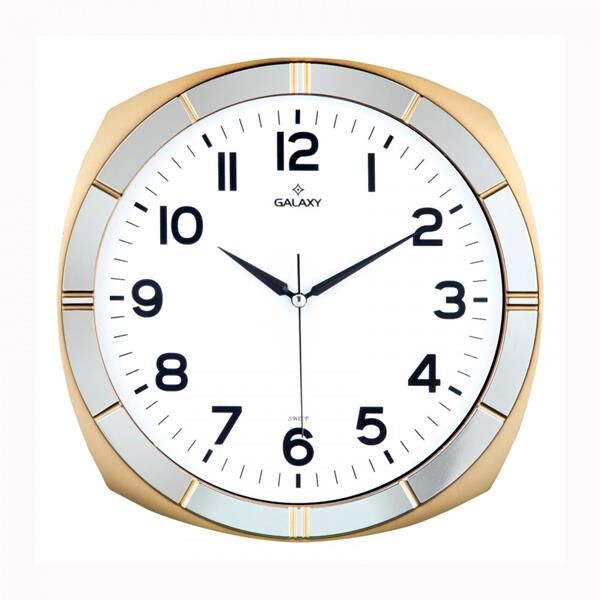 DUVAR SAATİ ALTIN SARISI-GRİ ÇERÇEVE (ÇAP:30.9CM) ...