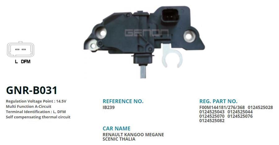 12V RENAULT KANGOO-MEGANE-SCENIC (L. DFM)