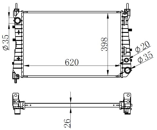 RADYATÖR BRAZİNG LINEA 1.3 JTD (AC+KLİMASIZ+MEK) (...