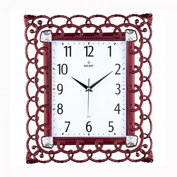 DUVAR SAATİ KIRMIZI ÇERÇEVE(ÇAP:32.3CMX 37.5CM)AKR...