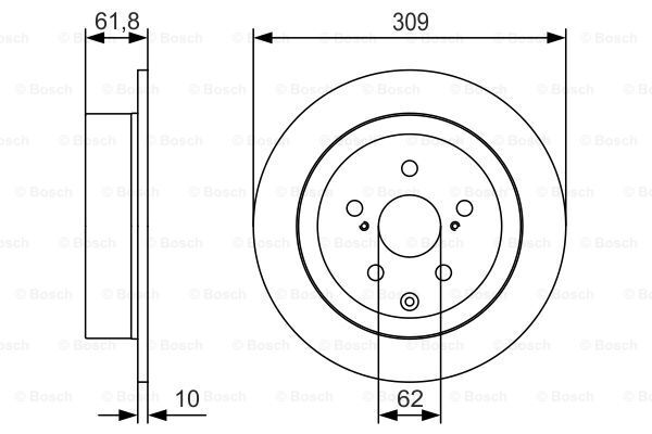 FREN DISKI ARKA LEXUS RX 270-350-450H 09-15 (309-5)