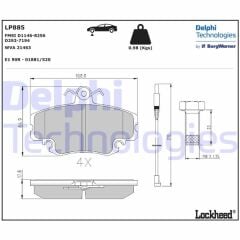 ÖN BALATA FİŞLİ RENAULT R9-R19-R21-CLIO I-II-MEGAN...