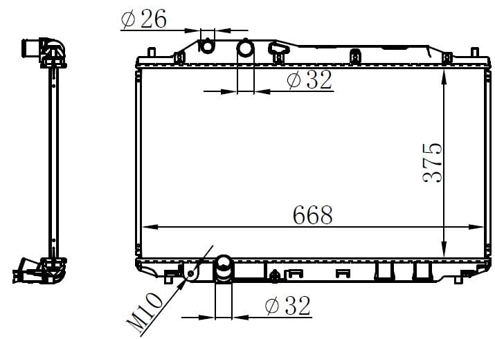 RADYATÖR BRAZİNG CIVIC SEDAN 06=> (375x668x16)