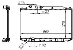 RADYATÖR BRAZİNG CIVIC SEDAN 06=> (375x668x16)