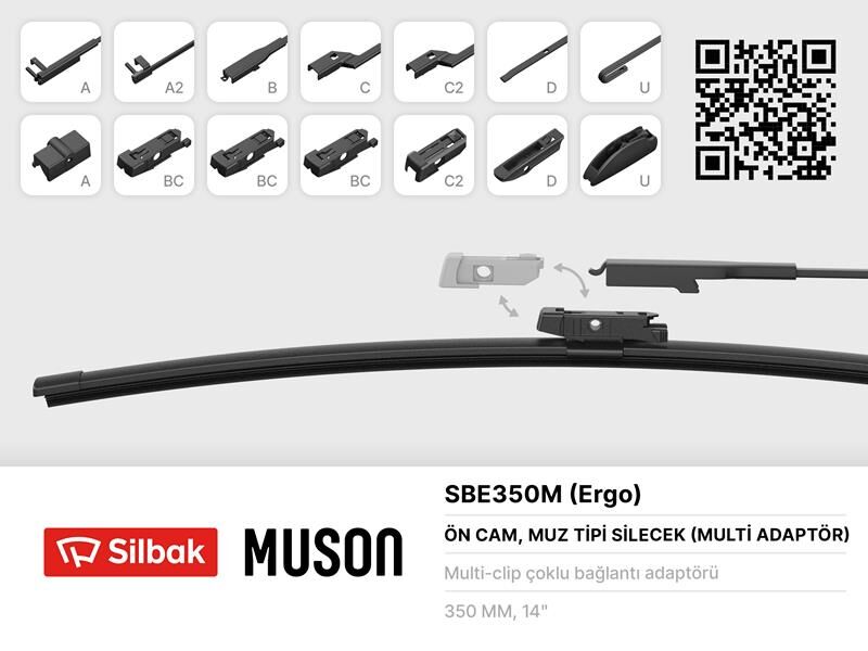 SİLECEK SÜPÜRGESİ MUZ TİPİ 350mm A. BC.C2.D VE U T...