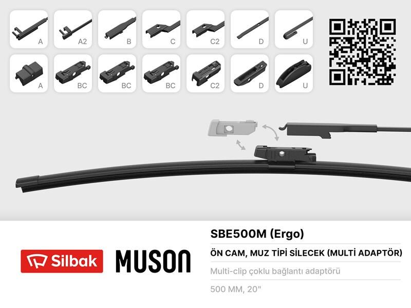 SİLECEK SÜPÜRGESİ MUZ TİPİ 500mm A. BC.C2.D VE U T...