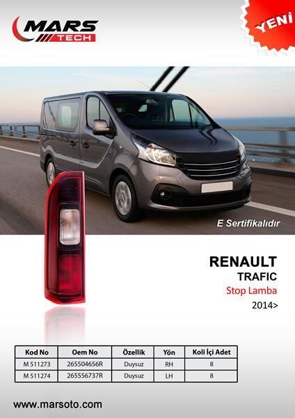 ARKA STOP LAMBA SAĞ TRAFIC III DUYSUZ 2014=>