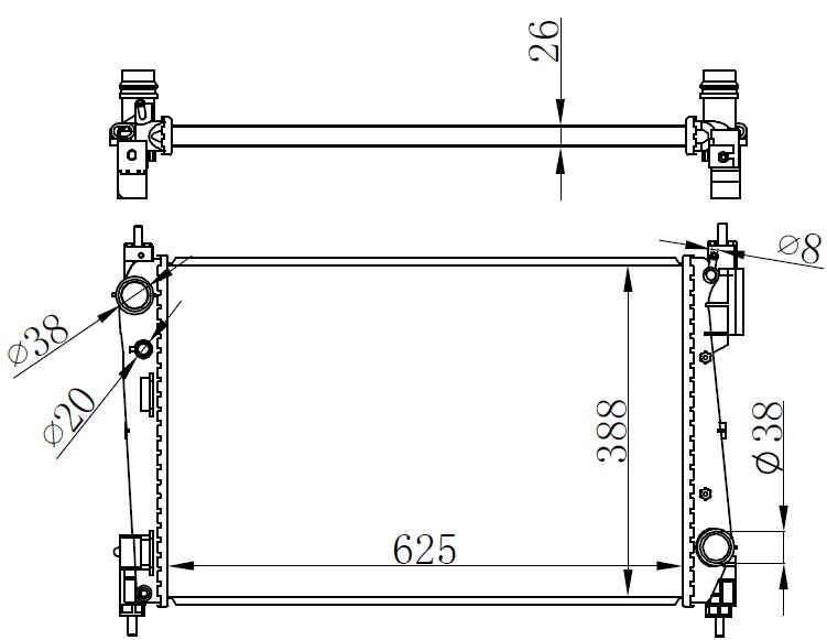 RADYATÖR CORSA D 1.3CDTI (MEK+AC+KLİMASIZ) (620x41...