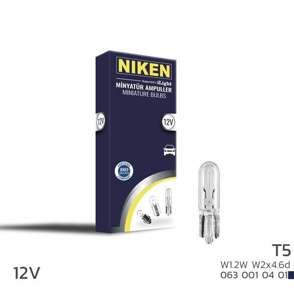 NIKEN T5 MINYATUR AMPUL W1.2W W2x4.6d (12V) 10LU