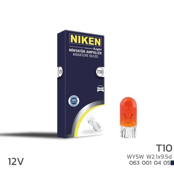 NIKEN T10 PARK AMPULU WY5W W2.1x9.5d AMB(12V) 10LU
