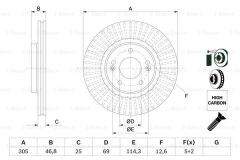 FREN DISKI ON ADET TUCSON 15-> I30 15-> SPORTAGE 15-> KONA  18-> CEED 18-> 305×5
