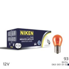 NIKEN 93 AMPUL DÜZ BA15s PY21W AMBE(12V) 10LU