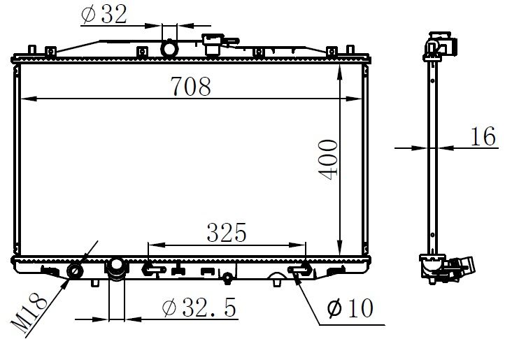 (x) RADYATÖR BRAZİNG ACCORD 2.4 03=> (400x708x1...