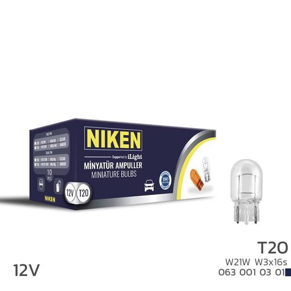NIKEN T20 DİPSIZ AMPUL (93)W21W W3x16s(12V) 10LU