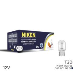 NIKEN T20 DİPSIZ AMPUL (93)W21W W3x16s(12V) 10LU