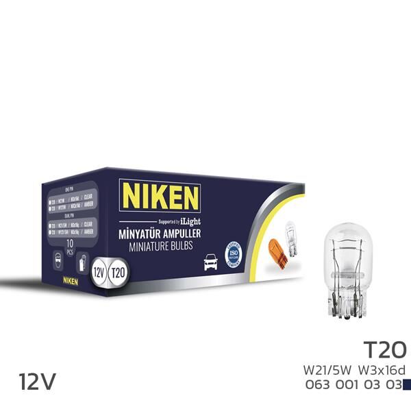 NIKEN T20 DİPSIZ AMPUL (1016)W21/5W W3x16d 10LU