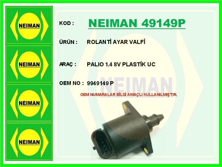 ROLANTİ AYAR VALFİ PALIO 1.4 8V PLASTİK UC