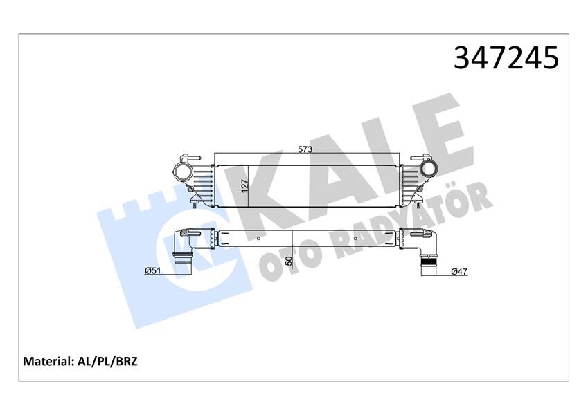TURBO RADYATÖRÜ (INTERCOOLER) FIAT EGEA-FIAT 500L ...
