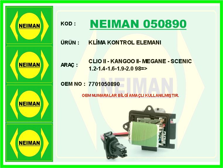 KLİMA KONTROL ELEMANI CLIO II - KANGOO II- MEGANE ...