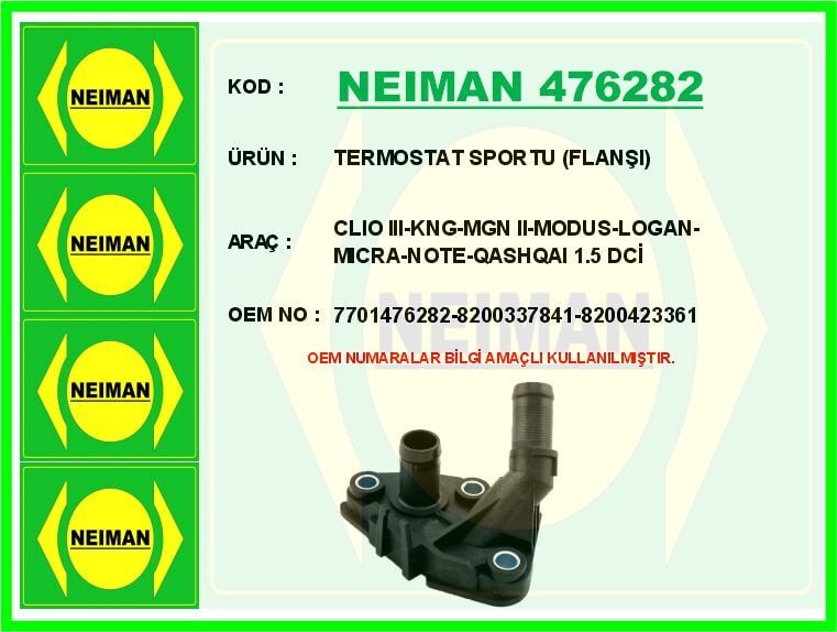 TERMOSTAT SPORTU (FLANŞI) CLIO III-KNG-MGN II-MODU...