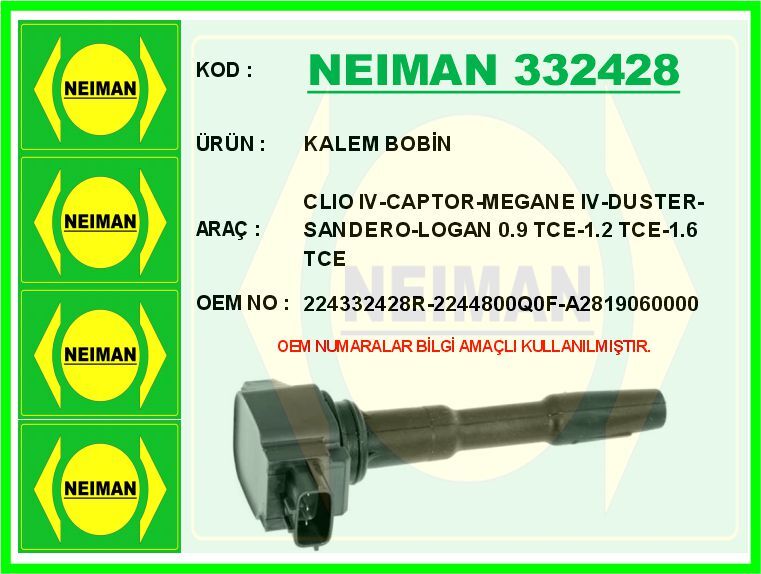 KALEM BOBİN CLIO IV-CAPTOR-MEGANE IV-DUSTER-SANDER...