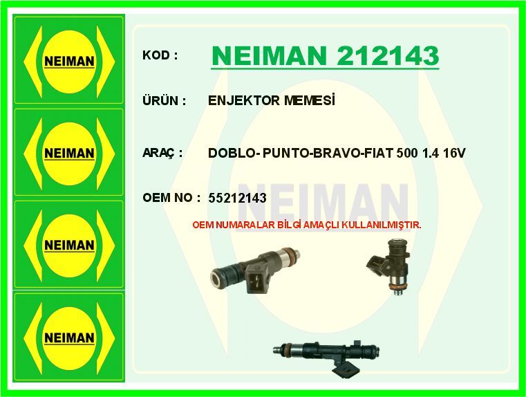 ENJEKTOR MEMESİ DOBLO- PUNTO-BRAVO-FIAT 500 1.4 16...