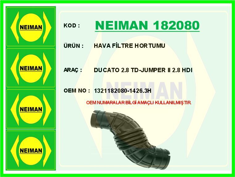 HAVA FİLTRE HORTUMU DUCATO 2.8 TD-JUMPER II 2.8 HD...