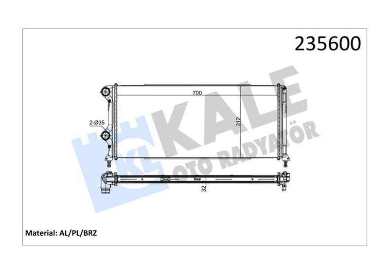 RADYATÖR DOBLO 1.9 JTD-1.3MTJ (MEK+AC+KLİMASIZ) (...