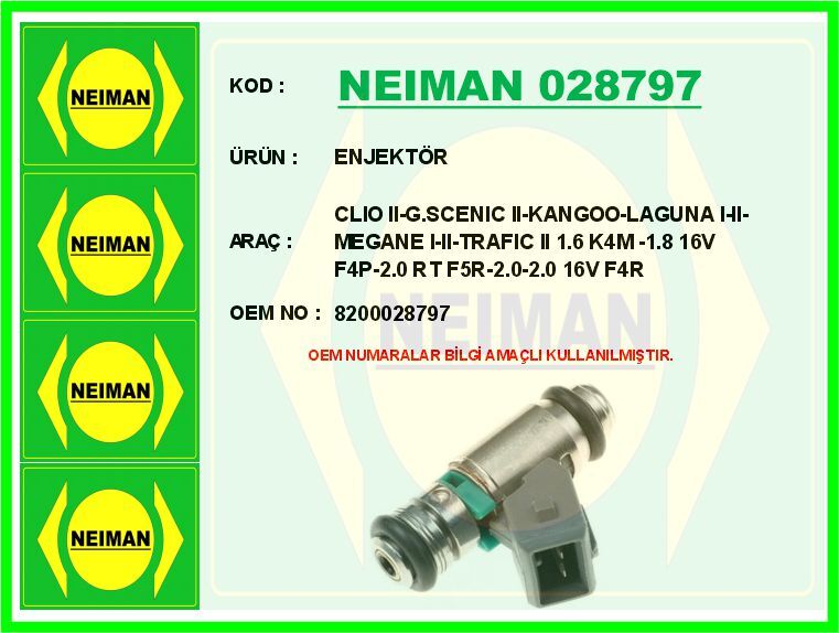 ENJEKTÖR CLIO II-G.SCENIC II-KANGOO-LAGUNA I-II-ME...