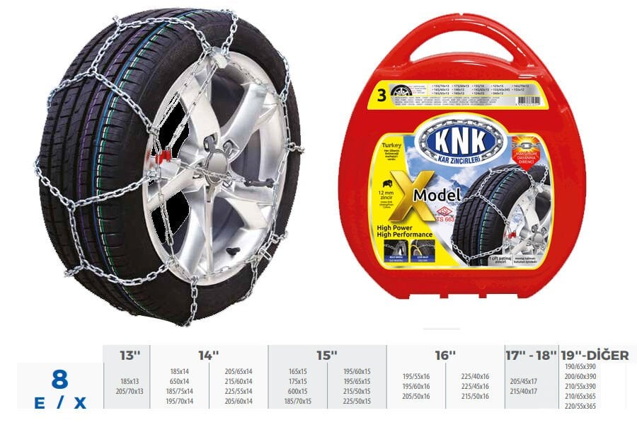 PATİNAJ ZİNCİRİ TAKMATİK ÇAPRAZ 14-15-16-17 JANT ...