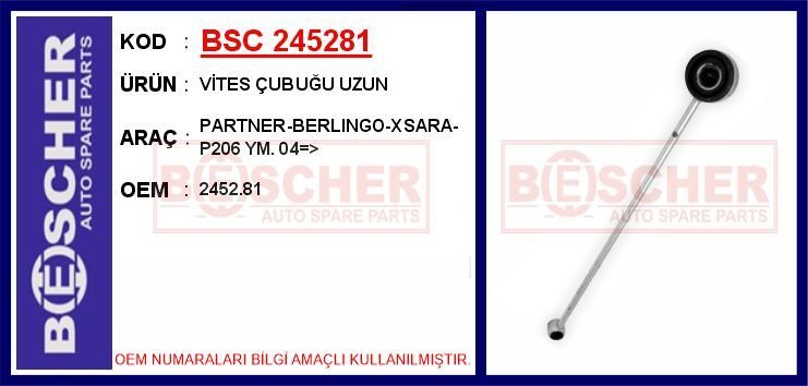 VİTES ÇUBUĞU UZUN PARTNER-BERLINGO-XSARA-P206 YM...