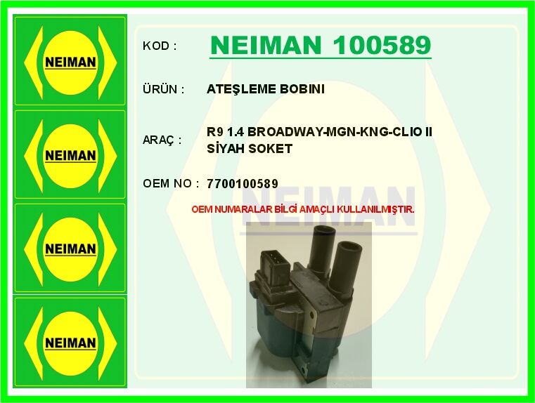ATEŞLEME BOBINI R9 1.4 BROADWAY-MGN-KNG-CLIO II S...