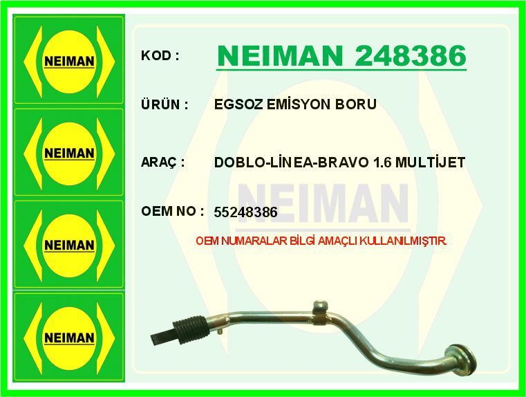 EGSOZ EMİSYON BORU DOBLO-LİNEA-BRAVO 1.6 MULTİJET
