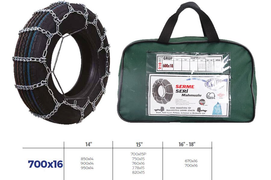 PATİNAJ ZİNCİRİ MİNİBÜS VE KAMYONET SERME (215X75X...