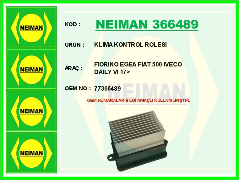 KLIMA KONTROL ROLESI FIORINO EGEA FIAT 500 IVECO D...