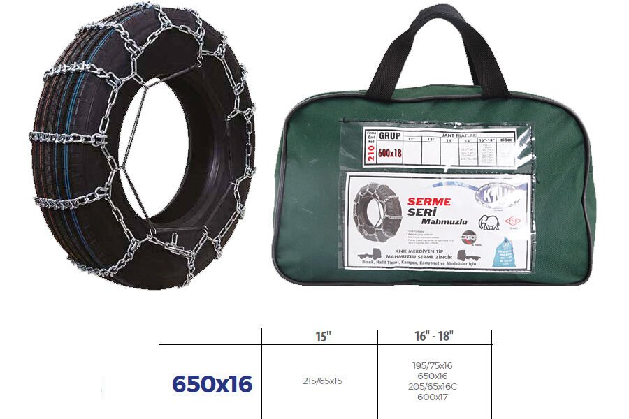 PATİNAJ ZİNCİRİ MİNİBÜS VE KAMYONET SERME (650x16)...