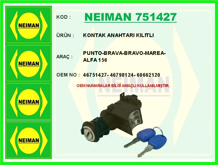 KONTAK ANAHTARI KILITLI PUNTO-BRAVA-BRAVO-MAREA-AL...