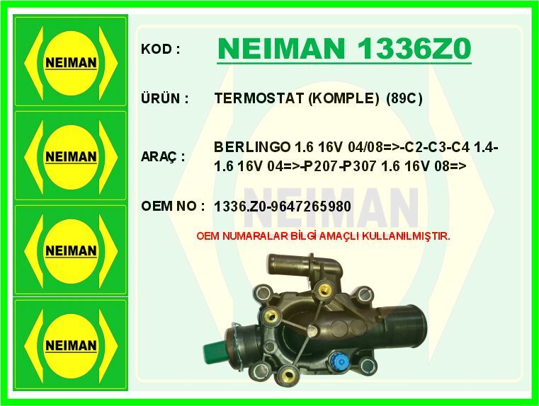 TERMOSTAT (KOMPLE) (89C) BERLINGO 1.6 16V 04/08=&g...