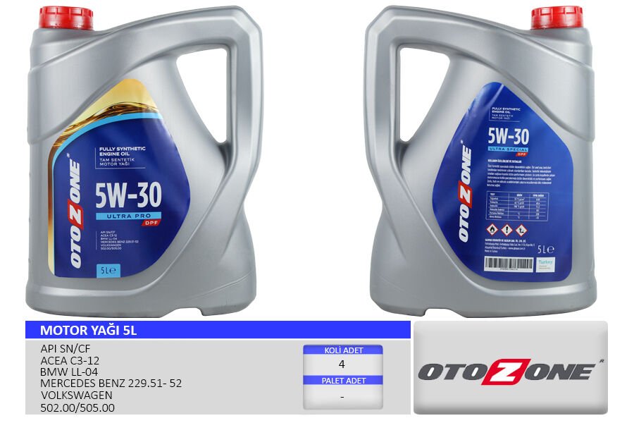 MOTOR YAĞI 5W30 5 LT ULTRA PARTİKÜLLÜ-DPF TAM SENT...