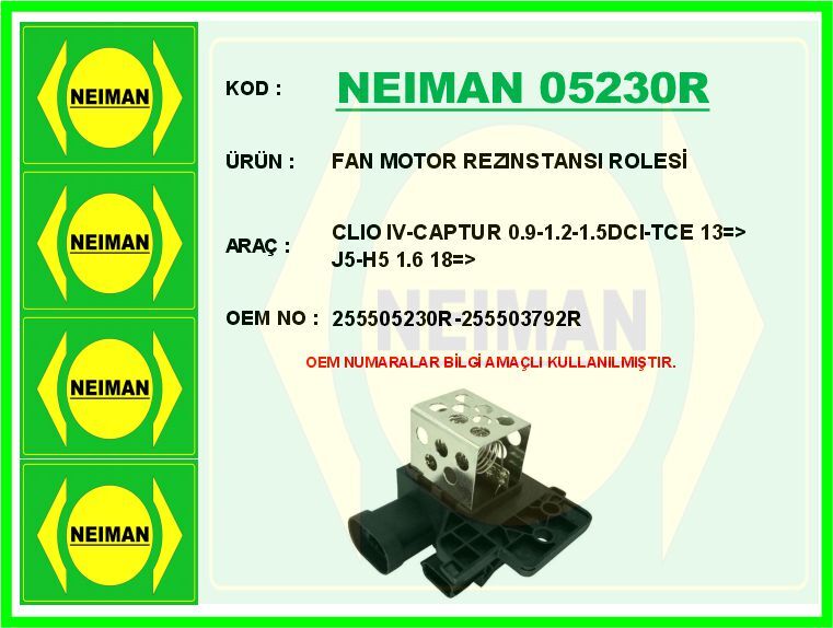 FAN MOTOR REZINSTANSI ROLESİ CLIO IV-CAPTUR 0.9-1....