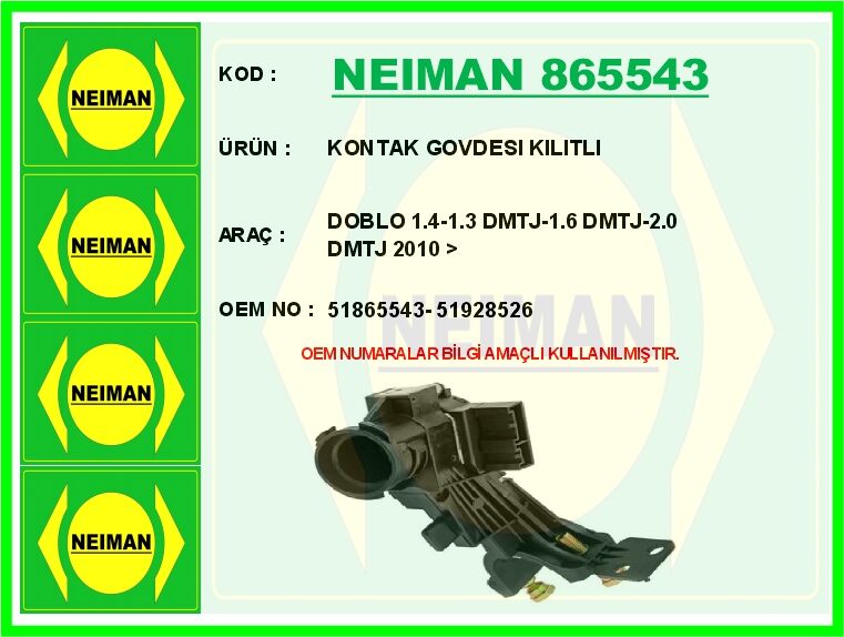 KONTAK GOVDESI KILITLI DOBLO 1.4-1.3 DMTJ-1.6 DMTJ...