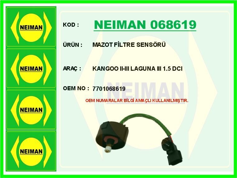 MAZOT FİLTRE SENSÖRÜ KANGOO II-III LAGUNA III 1.5 ...
